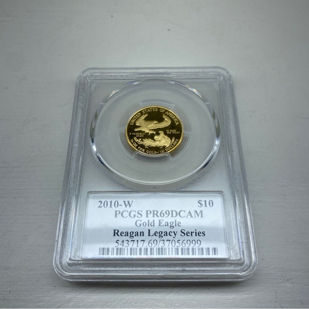2010-WPCGS PR69 DCAM $10 Gold Eagle Reagan Legacy Series 1/4oz Gold Coin - Picture 6 of 13